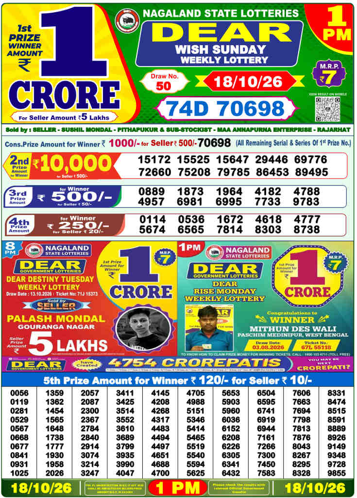 Lottery Sambad 18.10.26
